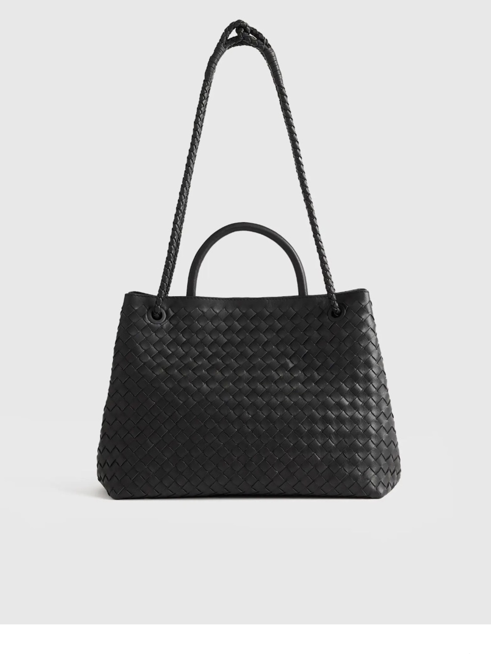 Quince Black Woven Romy Satchel - Picture 2 of 6
